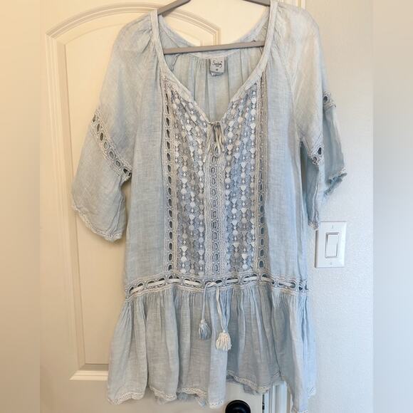 SUNDAY ST TROPEZ Bachata Linen Coverup Dress - Picture 2 of 3